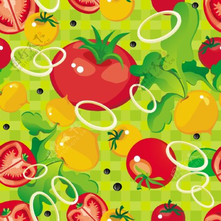 水果和蔬菜的模式矢量图形02