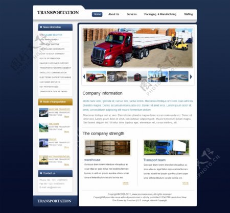 货运欧美网页模板图片