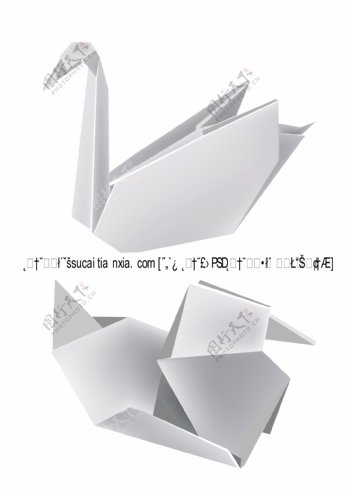 禽类折纸矢量素材