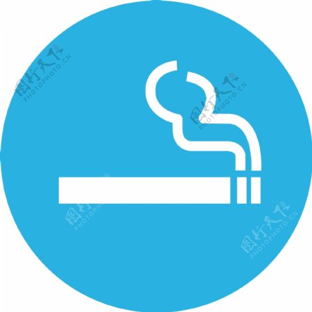 蓝色背景香烟图标
