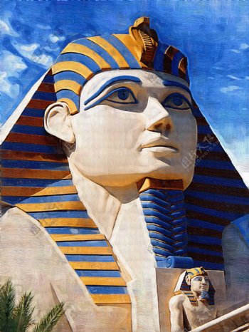油画抽象埃及图片
