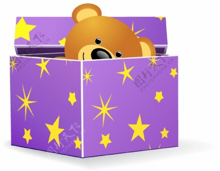 小熊礼物盒图片