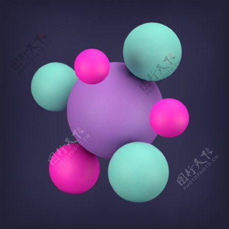 彩色3D球体背景矢量素材