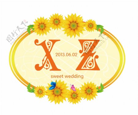 欧式婚礼标志图片