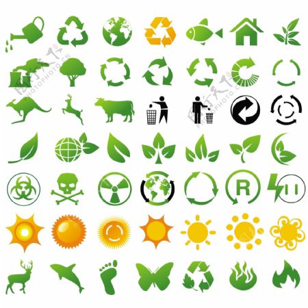 绿叶环保图标素材