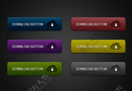 6色的WebUI的下载按钮设置PSD
