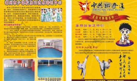 中兴跆拳道宣传单图片
