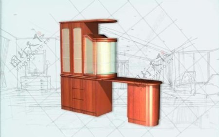 国际主义家具柜子0263D模型
