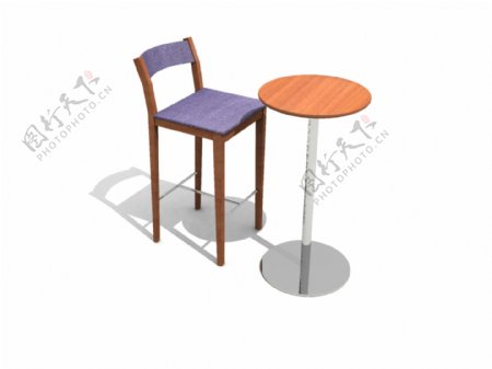 办公家具之餐桌椅0123D模型