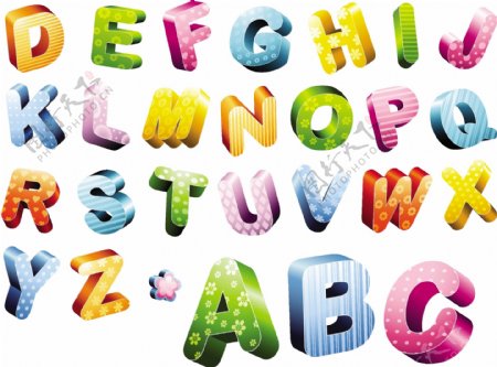 ABC字母免费矢量
