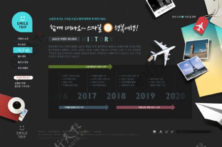 韩国旅游网页psd网页模板