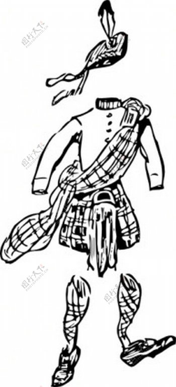 苏格兰人的衣服夹子艺术