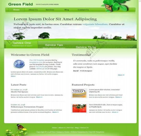 国外绿色环保创意网站模板