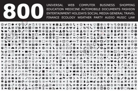 800个小细网络媒体图标集