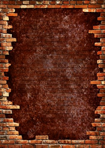 复古墙砖棕色底图背景图