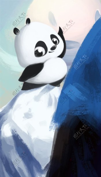 位图插画师simoninn中国熊猫艺术效果免费素材