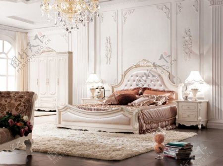 法式家具床图片素材下载