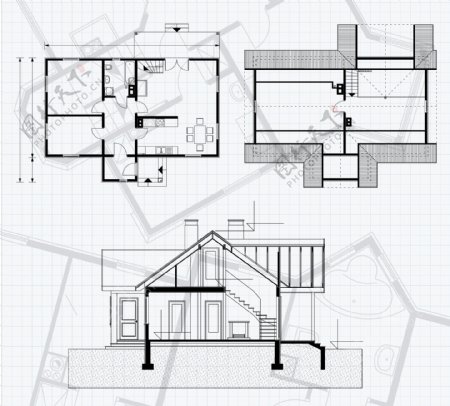 矢量房屋设计图素材