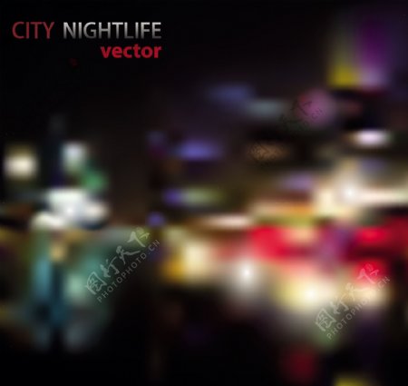 城市夜景霓虹灯图片
