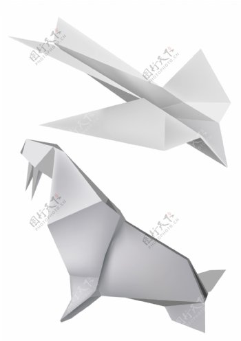 燕子海狮折纸
