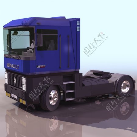 蓝色货柜车模型