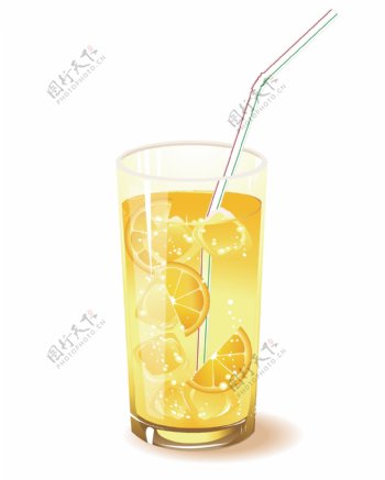 加冰的橙汁