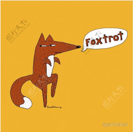 位图动物狐狸文字英文免费素材