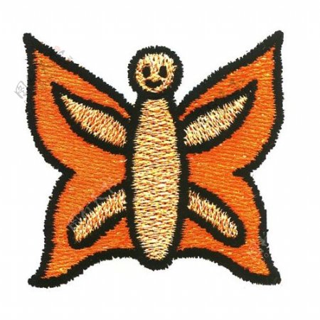 绣花动物昆虫色彩橙色免费素材