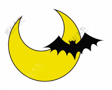 蝙蝠与月亮的背景