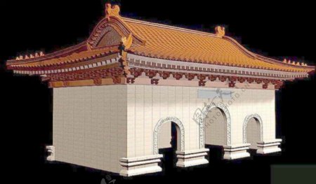 中式建筑3d模型下载3d20