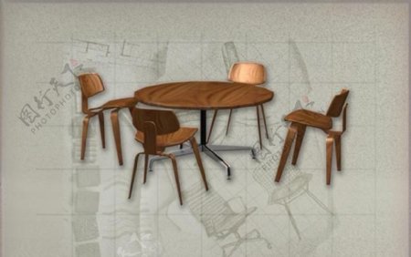 现代主义风格之家具组合3D模型组合042