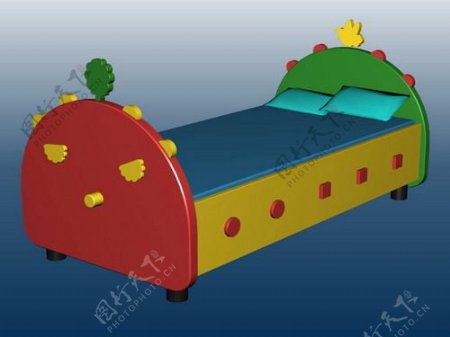 儿童床3d模型家具图片1
