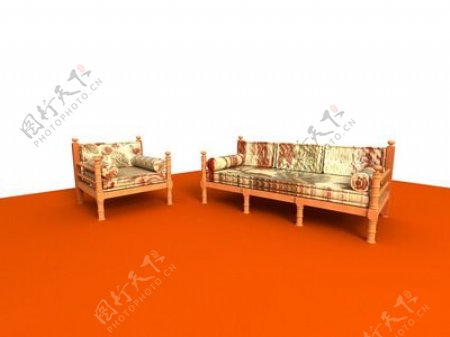 沙发组合3d模型沙发效果图140