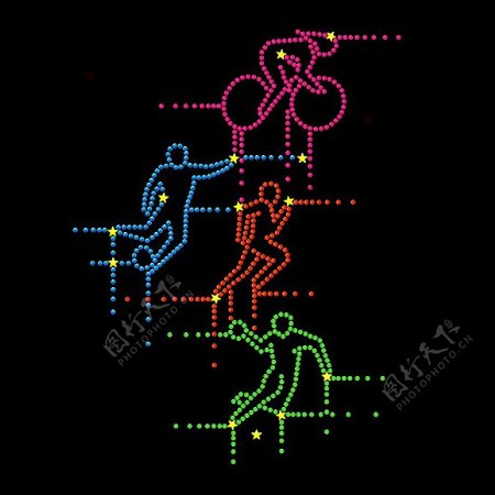 烫钻主题2012伦敦奥运会运动员自行车免费素材