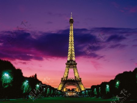 法国法国夜景夜景外国