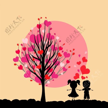 爱情树下的情侣
