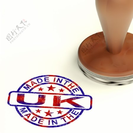 在英国邮票展示产品或产生于英国