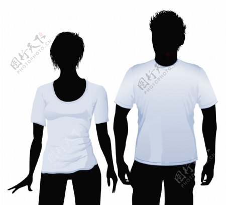 T恤衫和黑色的轮廓的马球衬衫设计模板各种毛服饰向量