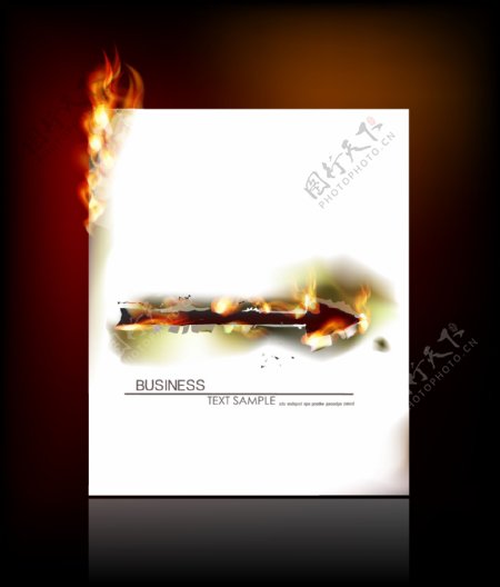 燃烧的纸辊矢量背景03