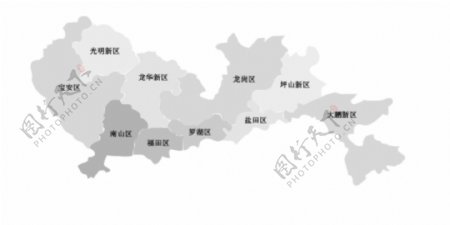 深圳行政区域划分简图