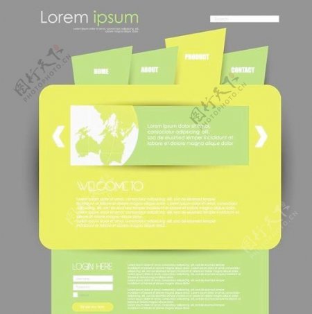 绿色网站设计创意时尚模板矢量素材02