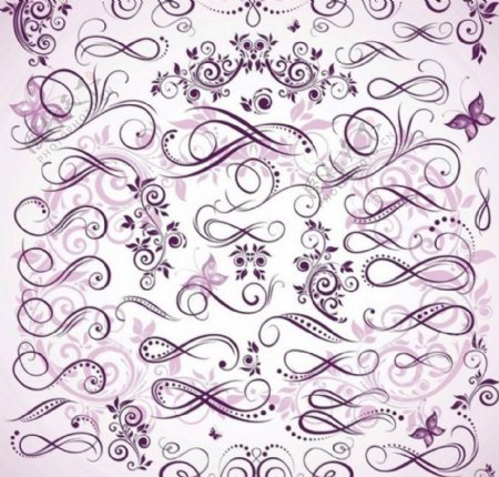 紫色花纹模板下载