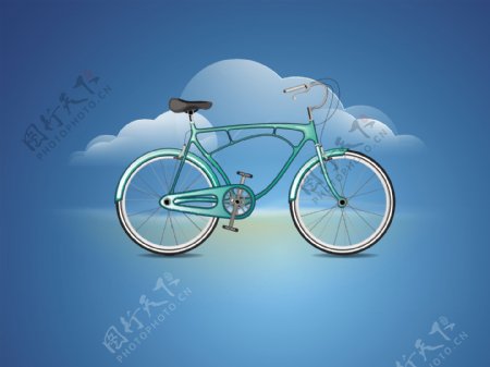 载体对抽象的自然背景自行车插图