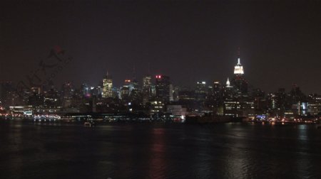 纽约的天际线在夜间4股票的录像视频免费下载