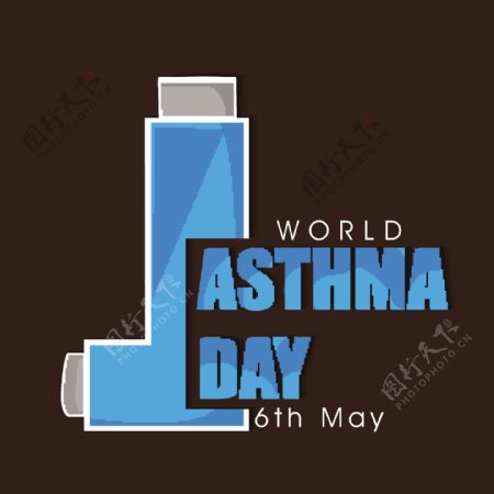 世界哮喘日五月六日向量