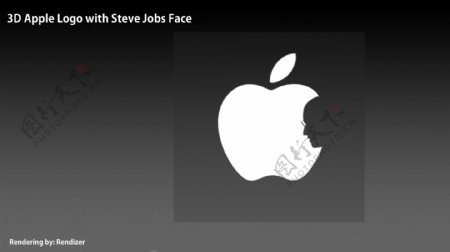 随着史蒂夫乔布斯3D苹果标志的脸