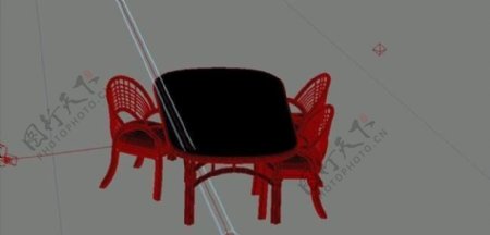室内装饰家具桌椅组合193D模型
