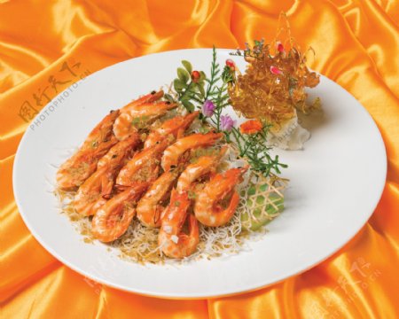 传统美食姜米焗九节虾图片