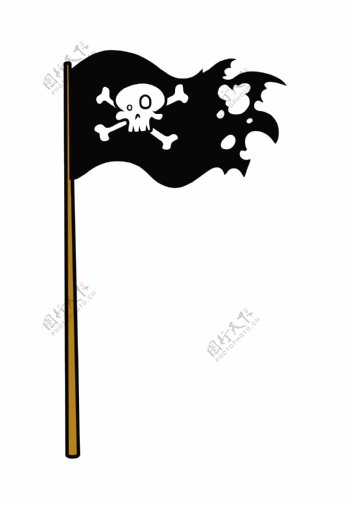 海盗旗卡通插画矢量