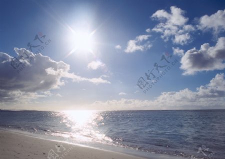 阳光下的沙滩图片